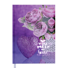 Купить Ежедневник недатированный ROMANTIC, A5, фиолетовый оптом и в розницу в магазине Скрепка. Доставка по Виннице и Украине.