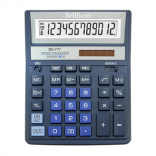 Купить Калькулятор Brilliant BS-777ВL, 12 разрядов, синий оптом и в розницу в магазине Скрепка. Доставка по Виннице и Украине.