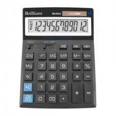 Купить Калькулятор Brilliant BS-5522, 12 разрядов оптом и в розницу в магазине Скрепка. Доставка по Виннице и Украине.