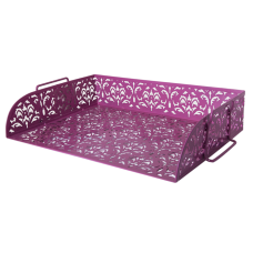 Купить Лоток для бумаги горизонтальный “BAROCCO” BUROMAX, металлический, розовый оптом и в розницу в магазине Скрепка. Доставка по Виннице и Украине.