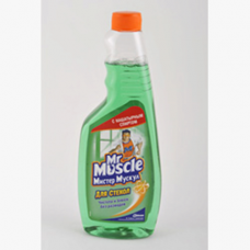 Купить Средство для чистки стекла "Мистер Мускул", сменная бутылка, 500 мл, зеленый оптом и в розницу в магазине Скрепка. Доставка по Виннице и Украине.