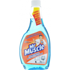 Купить Средство для чистки стекла "Мистер Мускул", сменная бутылка, 500 мл, синий оптом и в розницу в магазине Скрепка. Доставка по Виннице и Украине.