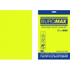 Бумага цветная NEON, EUROMAX, желтая, 20л., А4, 80 г/м² (BM.2721520E-08)