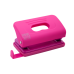 Діркопробивач пластиковий, RUBBER TOUCH, до 10 арк., 120х58х59 мм, рожевий (BM.4016-10)