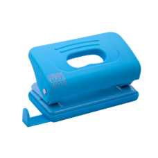Діркопробивач пластиковий, RUBBER TOUCH, до 10 арк., 120х58х59 мм, блакитний (BM.4016-14)