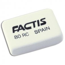 Ластик 80RC мягкий из белого синтетического каучука, неабразивный, блистер 1 шт (fc.80RC-1)