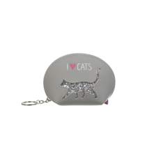 Кейс для монет CAT LOVER,12,5x8,5x4,5 см, серый (декор: глиттерный кот) (ZB.702203)