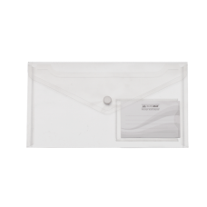 Папка-конверт TRAVEL, на кнопке, DL, глянцевый прозрачный пластик, прозрачная (BM.3938-00)