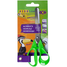Ножницы детские 152 мм с пластиковыми 3D-ручками,  салатовые, KIDS Line (ZB.5014-15)