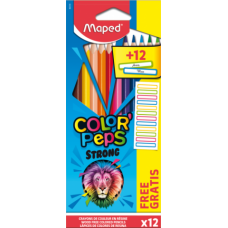 Олівці кольорові COLOR PEPS Classic, 12 кольорів + 12 наклейок (MP.862725)