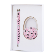 Набір подарунковий "Elegance": ручка (К) + гачок д/ сумки, рожевий (LS.122029-10)