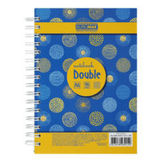 Блокнот BUROMAX А6 на спір. тв. пал. 96арк. DOUBLE 24671101-08 жовто-золотистий /BM.24671101-08/