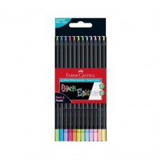 Олівці кольорові 12кол. Faber-Castell 116410 Neon+Pastel трикутні, чорне дерево /116410/