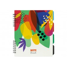 Блокнот OPTIMA В5 на спір. пласт. обкл. з розділ. 120арк. Flowers 20356-15 /O20356-15/