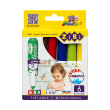 Фломастери ZiBi  6кол. 2816 BABY Line Superwashable, SUPER JUMBO, /ZB.2816/