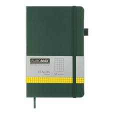 Блокнот BUROMAX 125*195мм 96арк. ETALON 291160-04 штучна шкіра, зелений (клітинка) /BM.291160-04/