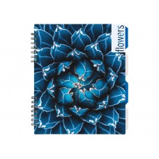 Блокнот OPTIMA В5 на спір. пласт. обкл. з розділ. 120арк. Flowers 20356-14 /O20356-14/