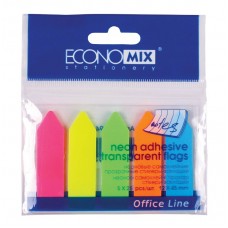 Стікер-закладки ECONOMIX 45*12мм 5х25арк. 20946 Стрілки, пластикові (24) /E20946/