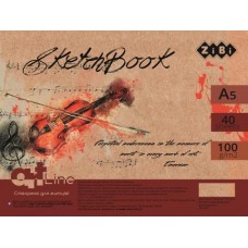 Скетчбук ZiBi ART Line, А5, 40арк.100г/м2, кремовий блок, на спіралі, червоний 1490, /ZB.1490/