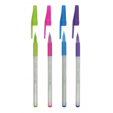 Ручка масляна ZiBi KIDS Line 2263-01 0,5мм синя, корпус білий перламутр, з грипом (50), /ZB.2263-01/