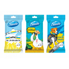Серветки вологі Smile 15шт. Разом до перемоги (36)