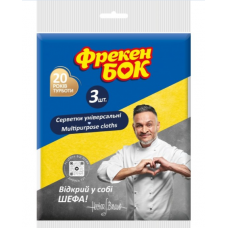 Серветка д/прибирання Фрекен БОК "Розумна економія" віскозна, універсальна (жовта) 3шт