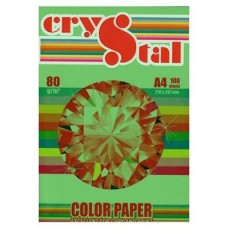 Папір кольоровий 80г/м, А4 інт.зелений 100арк. CRYSTAL Color Paper 230 /16.7541/
