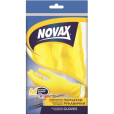 Рукавички гумові NOVAX унів. жовті M (середні) (240)