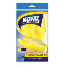 Рукавички гумові NOVAX унів. жовті S (малі) (240)
