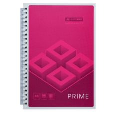 Блокнот BUROMAX А5 на спір. 96арк. PRIME 24551101-10 рожевий /BM.24551101-10/