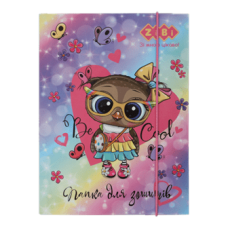 Папка для зошитів ZiBi KIDS Line В5 14982 OWL картон. на гумках /ZB.14982/