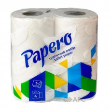 Папір туалетний  PAPERO  4шт. в уп. 3-шар. (TP056) (12)