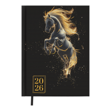 Щоденник датований 2026 BUROMAX А5 HORSE 2189-01 чорний (друкована обкл.) /BM.2189-01/