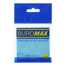 Стікери BUROMAX 75*75 пластикові  50арк 2310-14 прозоро-блакитні (12) /BM.2310-14/
