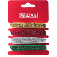 Стрічка декоративна з блискітками MAXI BJ21-05076 4 кольори * 1м /BJ21-05076/