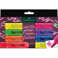 Набір маркерів текст. 8кол. Faber-Castell 254601 Neon, карт.уп. /254601/