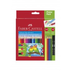 Олівці кольорові 18кол. Faber-Castell 201597 School Set + 4кол. базові+2шт. графітові /201597/