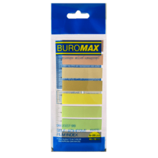 Стікер-закладки BUROMAX 45*12мм 8х25арк. 2307-99 пластикові, пастель (24) /BM.2307-99/