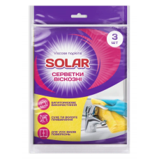 Серветка д/прибирання SOLAR целюлозна (3шт.в уп.) (100)