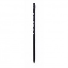 Олівець графітовий YES 280493 HB Black, трикутний з ластиком (24) /280493/