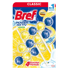 Освіжувач д/унітаза Bref 50г*3 Сила Актив. Лимонна свіжість (кульки)