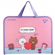 Папка для зошитів YES 492239 Line Friends.Choco and Cony В4, на блискавці з 2-ма ручками, пластик /492239/