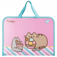 Папка для зошитів YES 492238 Pusheen.Stormy В4, на блискавці з 2-ма ручками, пластик /492238/
