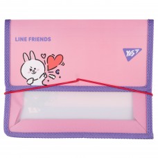 Папка для зошитів YES 492210 Line Friends.Cony В5, на резинці пластикова /492210/
