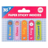 Стікер-закладки YES 55х15мм 5х20арк. 170410 паперові, Line Friends (24) /170410/
