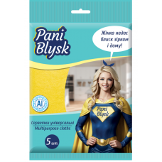 Серветка д/прибирання Pani Blysk віскозна, універсальна 5шт (15)