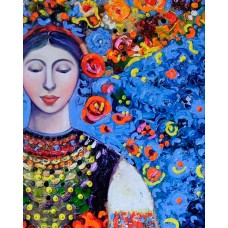Алмазна мозаїка SANTI 954330 "Чарівна Українка" 40*50см, на підрамнику /954330/