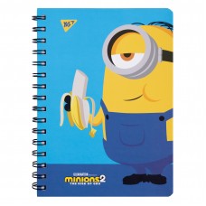 Блокнот YES А5, 80 арк., подв. cпіраль з гумкою Minions