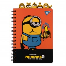 Блокнот YES А5, 80 арк. cпіраль з роздільниками Minions