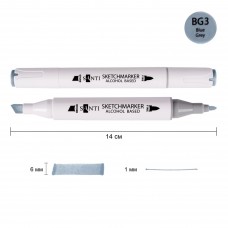 Маркер спиртовий SANTI Professional SA-BG3 синьо-сірий 3